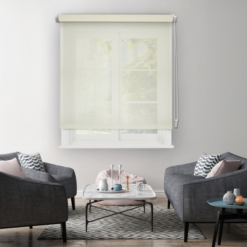 Store enrouleur tamisant beige 90 x 190 cm MADECO