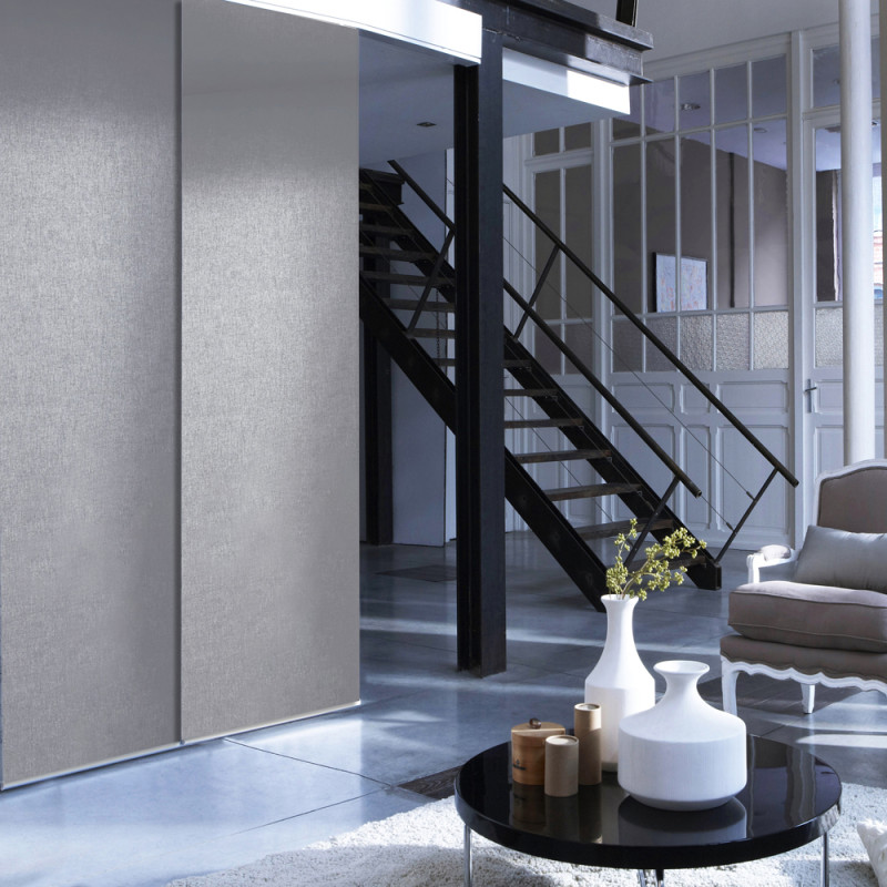 Kit de panneaux japonais gris 115 x 250 cm MADECO