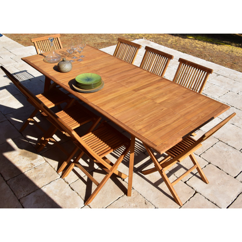 Table de jardin extensible Tahiti 180-240 x 100 x 75 cm