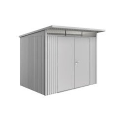 Abri de jardin en métal AvantGarde double porte argenté 2,6 x 2,2 x 2,18 m BIOHORT