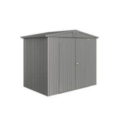Abri de jardin en métal Europa gris métallisé 2,44 x 1,56 x 2,03 m BIOHORT