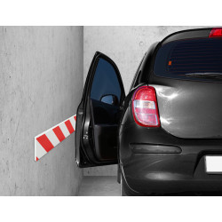 Arrêt de porte en mousse rouge et blanc 50 x 10 cm