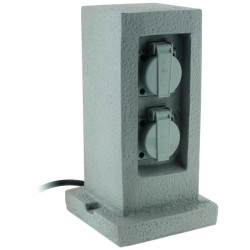 Borne de jardin avec 2 prises étanches 5 m