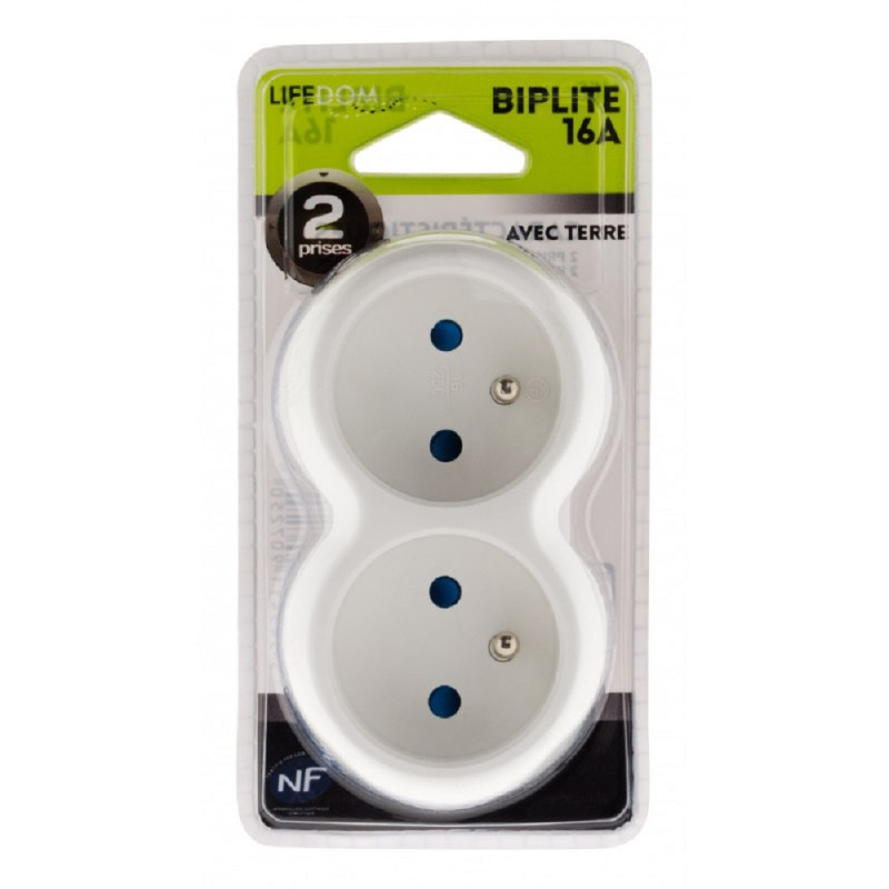 Domino 2 x 16 A blanc et gris