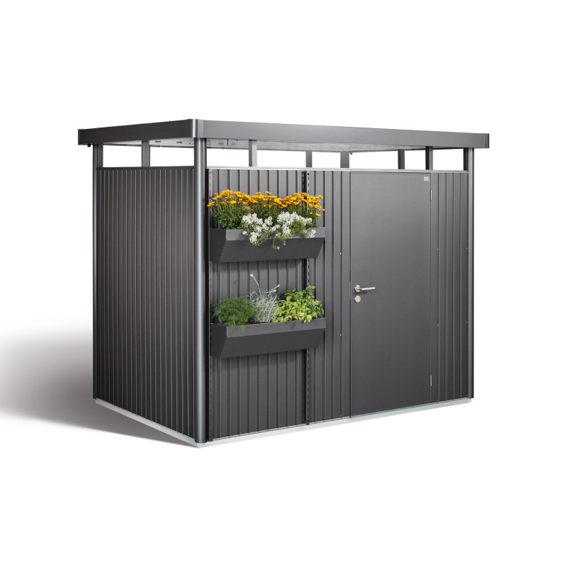 Abri de jardin en métal HighLine 1 porte gris foncé 2,75 x 1,95 x 2,22 m BIOHORT Abri de jardin en métal HighLine 1 porte gris foncé 2,75 x 1,95 x 2,22 m BIOHORT