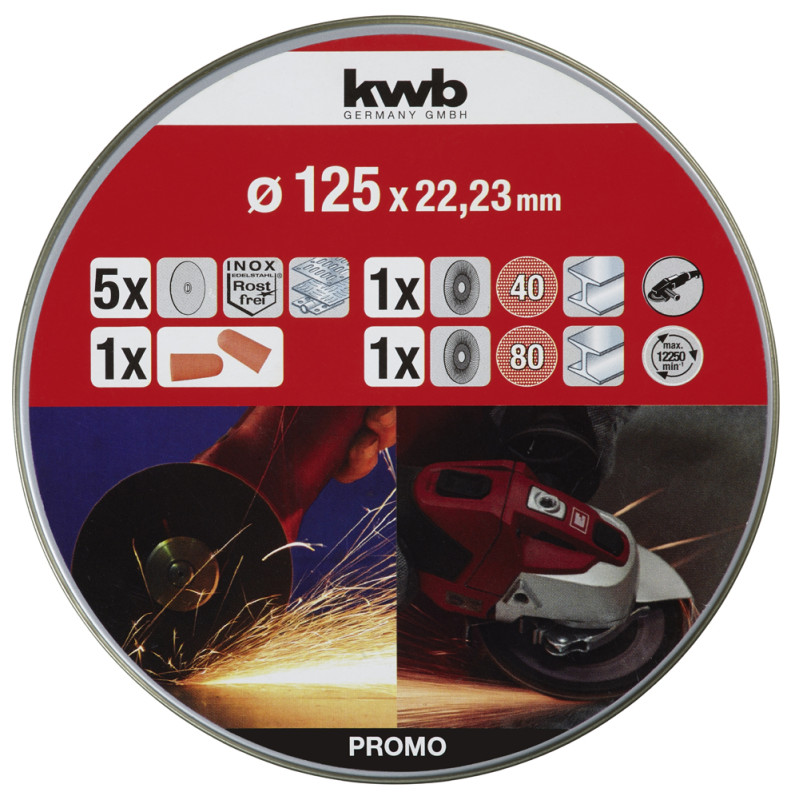 Set de disques à tronçonner pour métal Ø 125 mm 7 pièces KWB