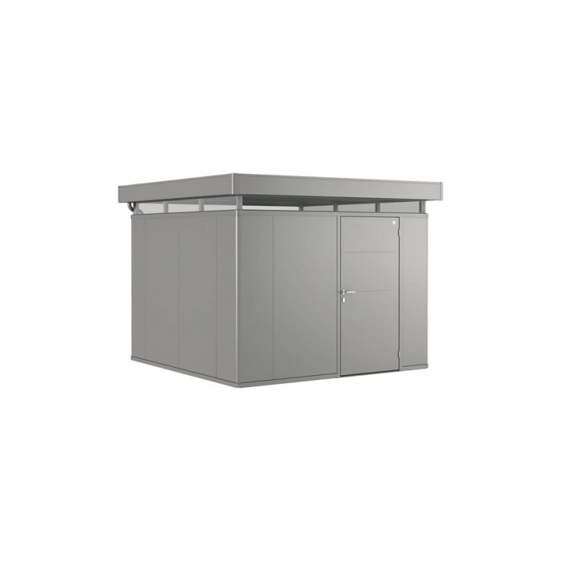 Abri de jardin en métal CasaNova ouverture de porte à droite gris métallisé 3,3 x 3,3 x 2,5 m BIOHORT