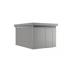 Abri de jardin en métal CasaNova ouverture de porte à droite gris métallisé 3,3 x 4,3 x 2,5 m BIOHORT