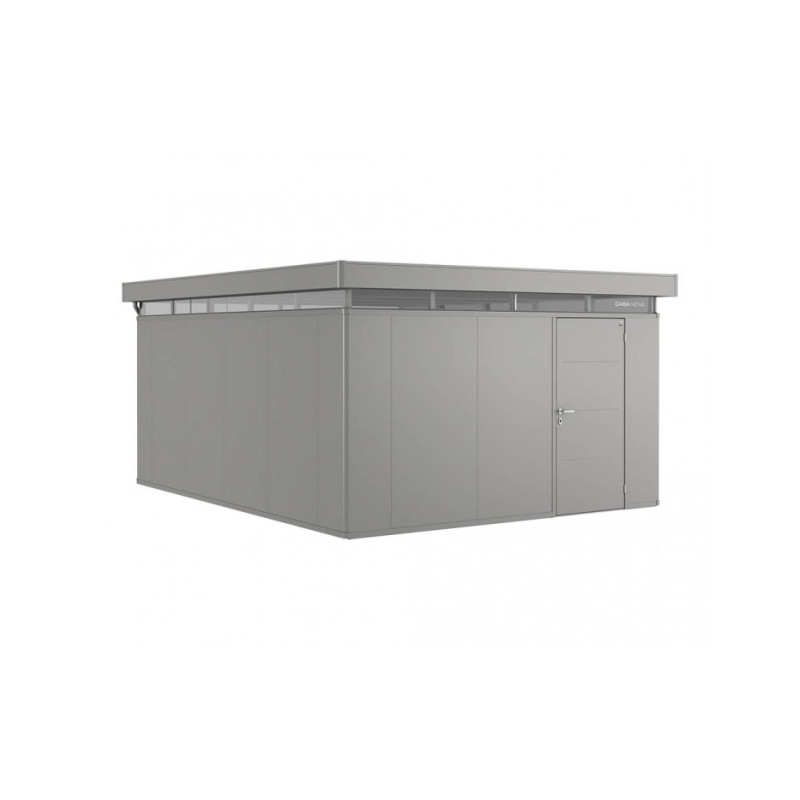 Abri de jardin en métal CasaNova ouverture de porte à droite gris métallisé 4,3 x 5,3 x 2,5 m BIOHORT