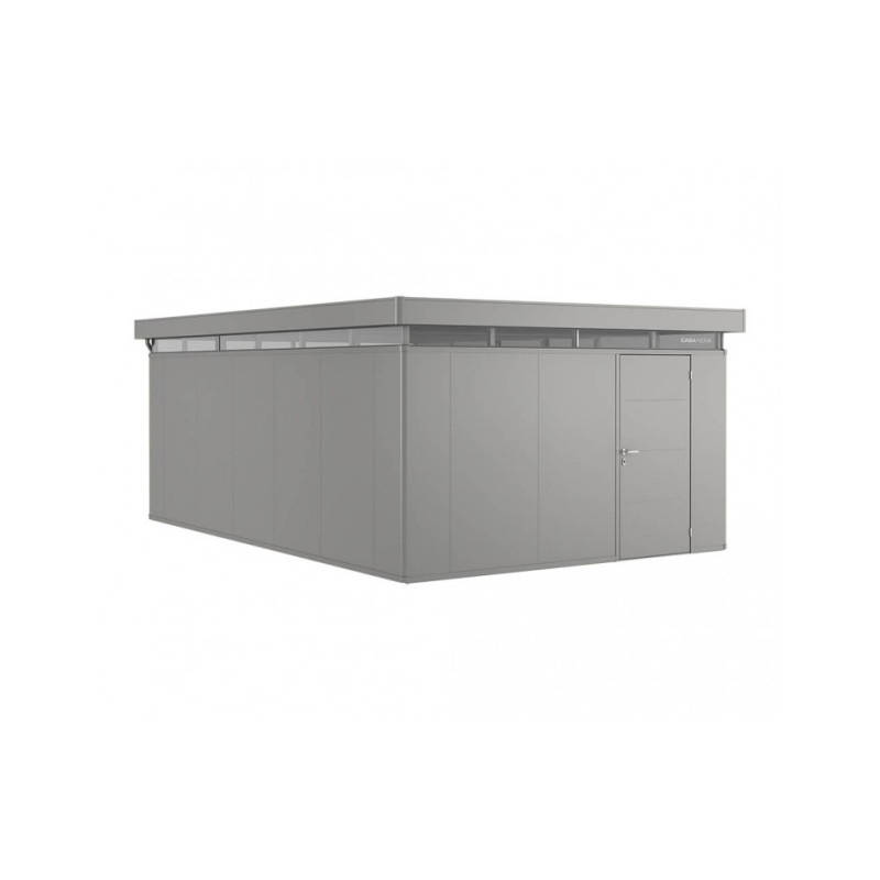 Abri de jardin en métal CasaNova ouverture de porte à droite gris métallisé 4,3 x 6,3 x 2,5 m BIOHORT