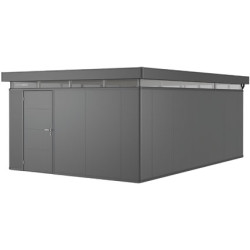 Abri de jardin en métal CasaNova ouverture de porte à gauche gris foncé 4,3 x 6,3 x 2,5 m BIOHORT