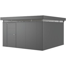 Abri de jardin en métal CasaNova ouverture de porte à gauche gris foncé 4,3 x 4,3 x 2,5 m BIOHORT
