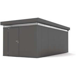 Abri de jardin en métal CasaNova ouverture de porte à gauche gris foncé 3,3 x 6,3 x 2,5 m BIOHORT