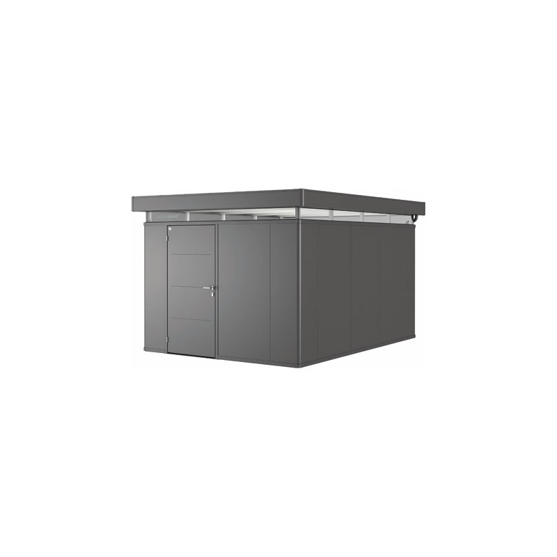 Abri de jardin en métal CasaNova ouverture de porte à gauche gris foncé 3,3 x 4,3 x 2,5 m BIOHORT