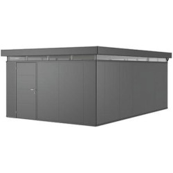 Abri de jardin en métal CasaNova ouverture de porte à droite gris foncé 4,3 x 6,3 x 2,5 m BIOHORT