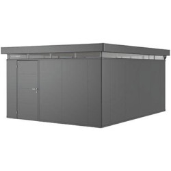Abri de jardin en métal CasaNova ouverture de porte à droite gris foncé 4,3 x 5,3 x 2,5 m BIOHORT