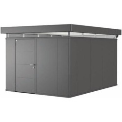 Abri de jardin en métal CasaNova ouverture de porte à droite gris foncé 3,3 x 4,3 x 2,5 m BIOHORT