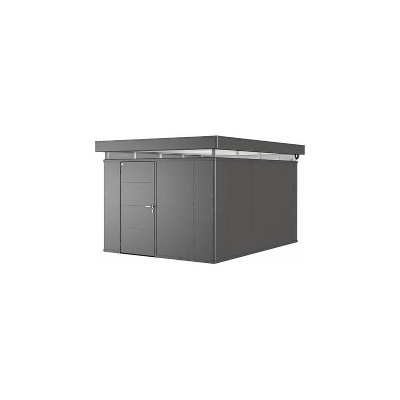 Abri de jardin en métal CasaNova ouverture de porte à droite gris foncé 3,3 x 4,3 x 2,5 m BIOHORT