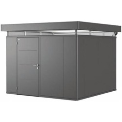 Abri de jardin en métal CasaNova ouverture de porte à droite gris foncé 3,3 x 3,3 x 2,5 m BIOHORT