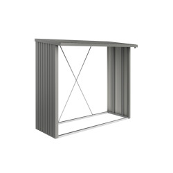 Abri bûches Métal Gris BIOHORT 2,29x1,02x1,99m | BIOHORT