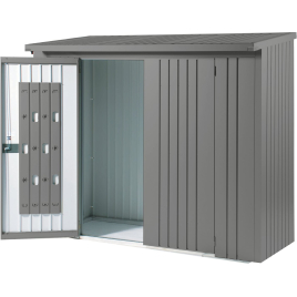 Kit de portes pour abri bûches gris métallisé 2,29 x 1,71 m BIOHORT