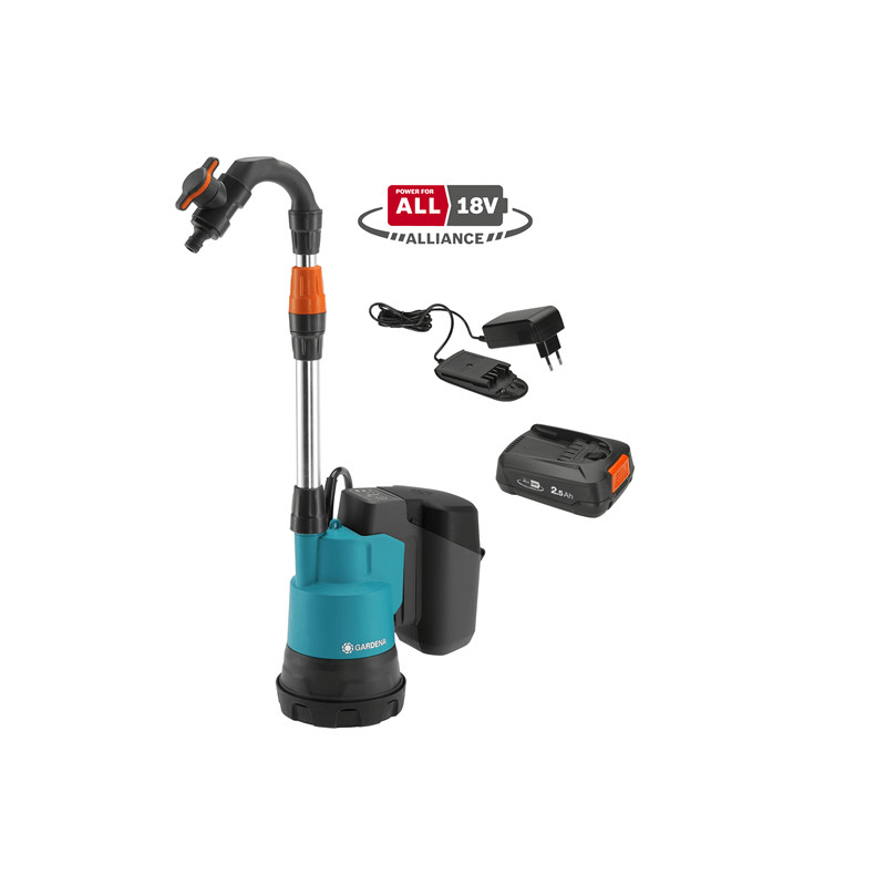 Pompe pour collecteur d'eau de pluie sur batterie 2000/2 18 V  GARDENA Pompe pour collecteur d'eau de pluie sur batterie 2000/2 18 V  GARDENA