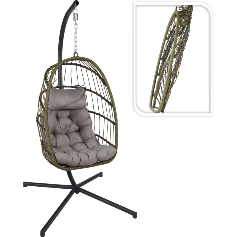 Fauteuil de jardin suspendu vert foncé