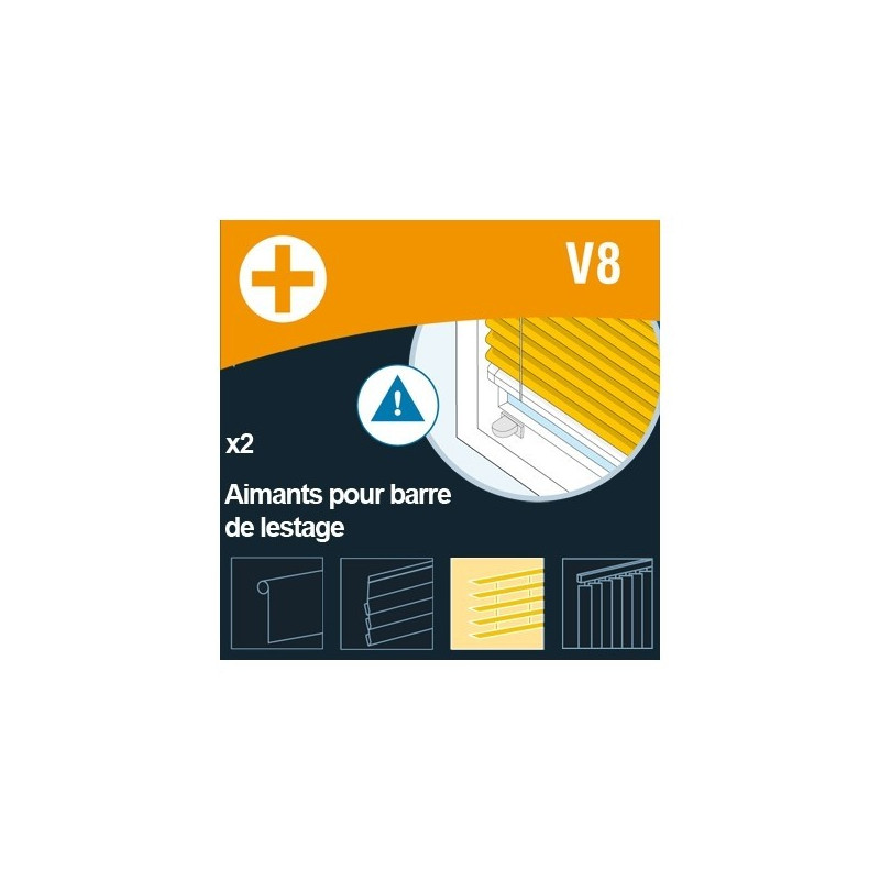 Aimant Barre Lestage Vénitien V8 – 2 Pièces | MADECO Aimant Barre Lestage Vénitien V8 – 2 Pièces | MADECO