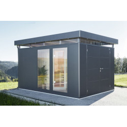 Paroi latérale vitrée BIOHORT CasaNova gris métallisé | BIOHORT