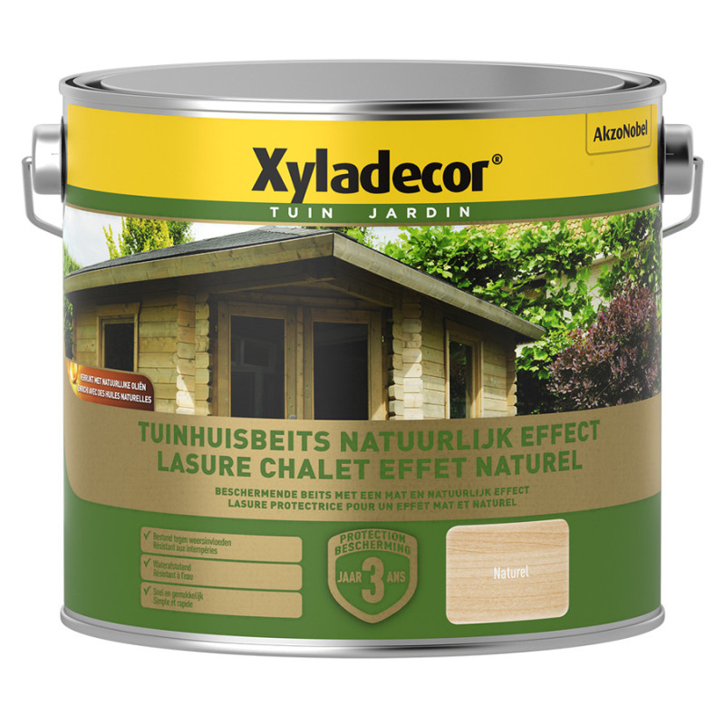 Lasure protectrice pour abri de jardin Naturel mate 2,5 L XYLADECOR