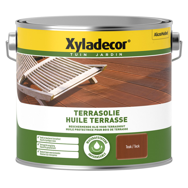 Huile protectrice pour terasse en bois Teck 2,5 L XYLADECOR