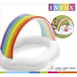 Piscine gonflable pour bébé Arc-En-Ciel 142 x 119 x 84 cm INTEX