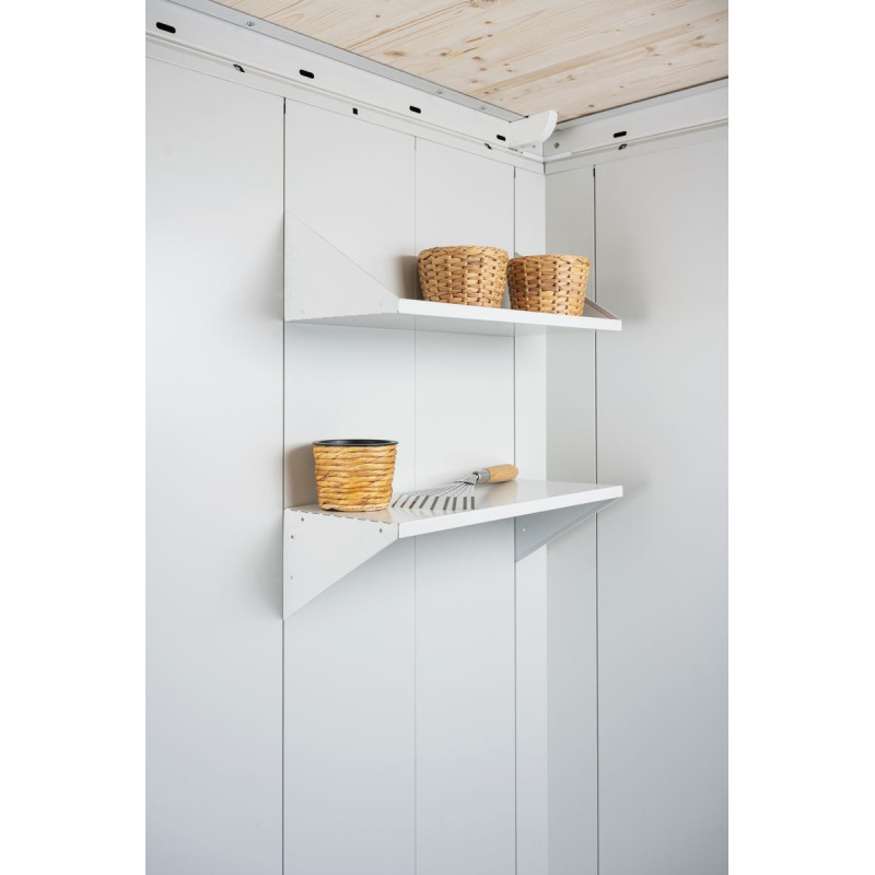 Etagère pour abri de jardin Neo 0,56 x 0,26 m blanc 4 pièces BIOHORT