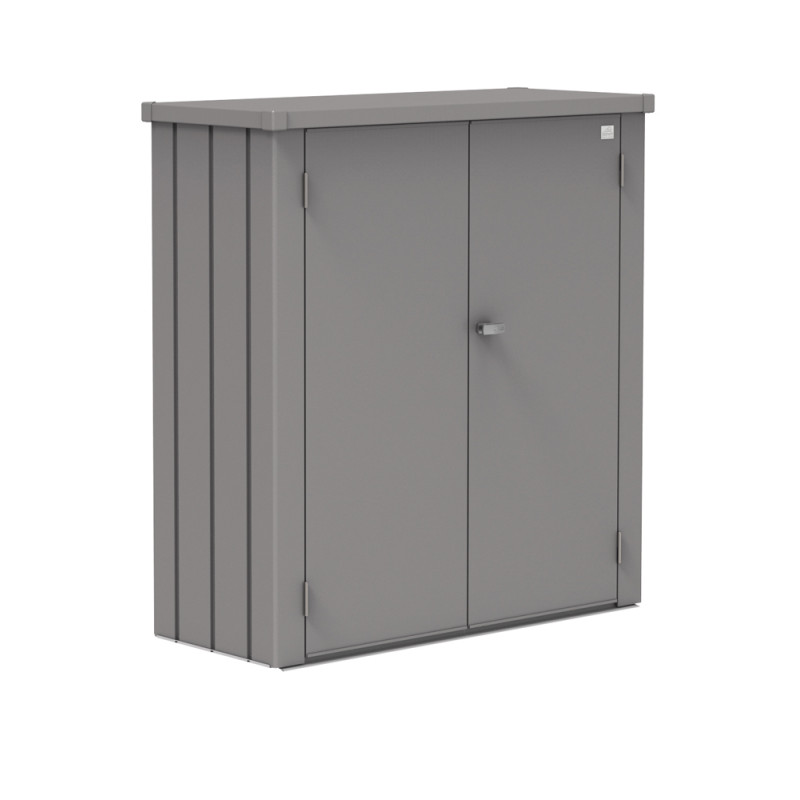 Armoire de terrasse Romeo 1,32 x 0,57 x 1,4 m gris métallisé BIOHORT