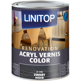 Vernis acrylique Color Renovation pour boiserie intérieure noir 0,25 L LINITOP