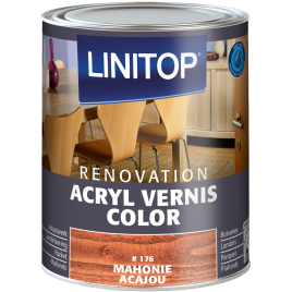 Vernis acrylique Color Renovation pour boiserie intérieure Acajou 0,75 L LINITOP