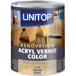 Vernis acrylique Color Renovation pour boiserie intérieure gris 0,25 L LINITOP