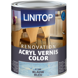 Vernis acrylique Color Renovation pour boiserie intérieure Bleu 0,25 L LINITOP
