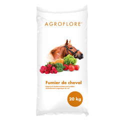 Fumier de cheval 20kg AGROFLORE – Fertilise votre jardin