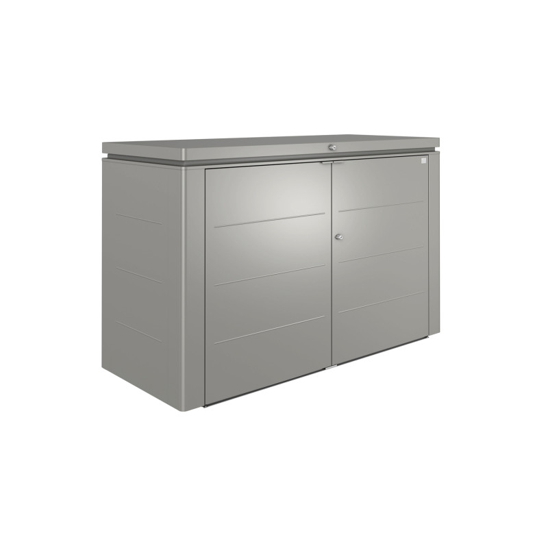 Armoire de jardin HighBoard 2 x 0,84 x 1,27 m gris métallisé BIOHORT