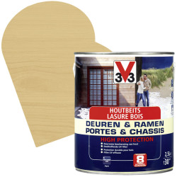 Lasure pour portes et châssis Haute Protection Chêne Clair satinée 2,5 L V33