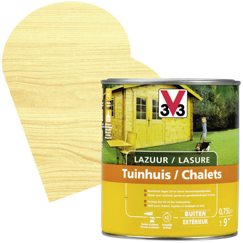 Lasure pour chalet en bois incolore satinée 0,75 L V33