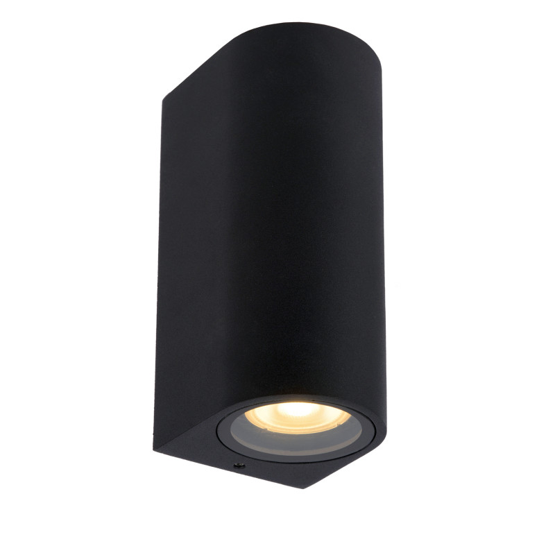 Applique extérieure ronde noire Zaro GU10 70 W dimmable LUCIDE