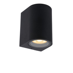 Applique extérieure ronde noire Zaro GU10 35 W dimmable LUCIDE