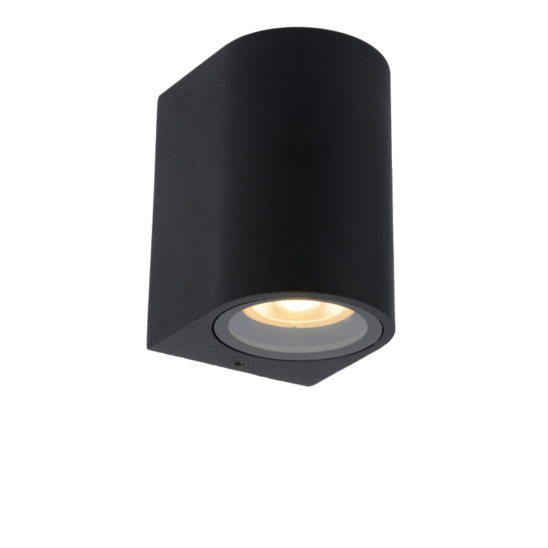 Applique extérieure ronde noire Zaro GU10 35 W dimmable LUCIDE