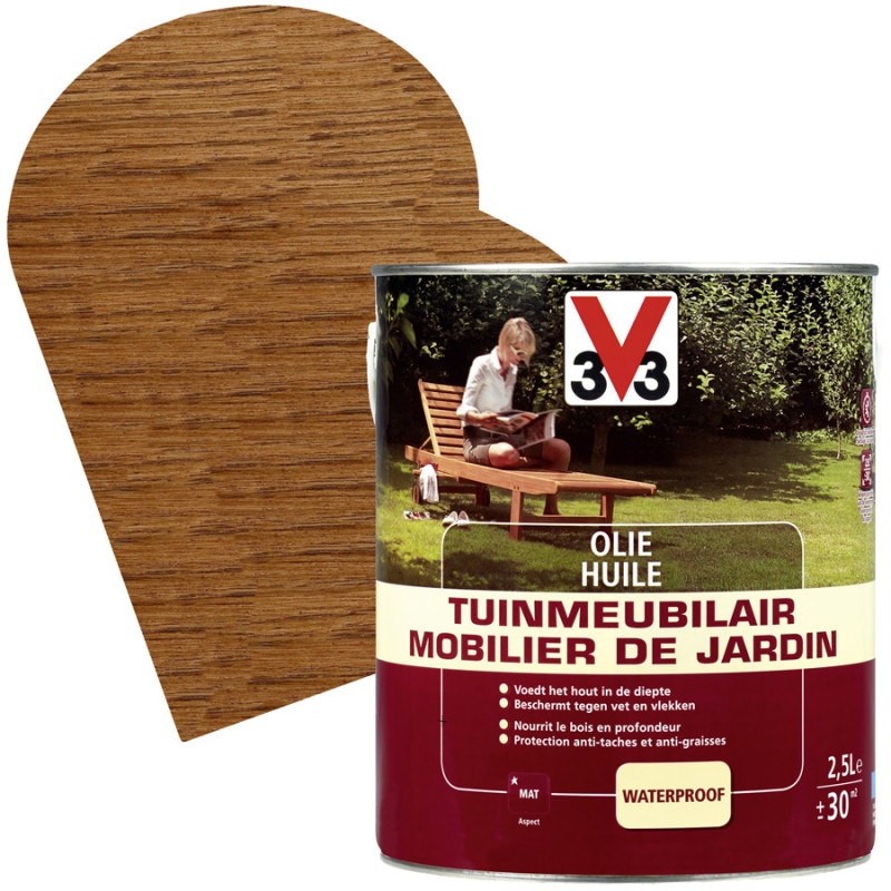 Huile pour mobilier de jardin Teck mate 2,5 L V33