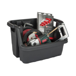 box à empiler Heavy Duty plastique noir PRACTO HOME box à empiler Heavy Duty plastique noir PRACTO HOME