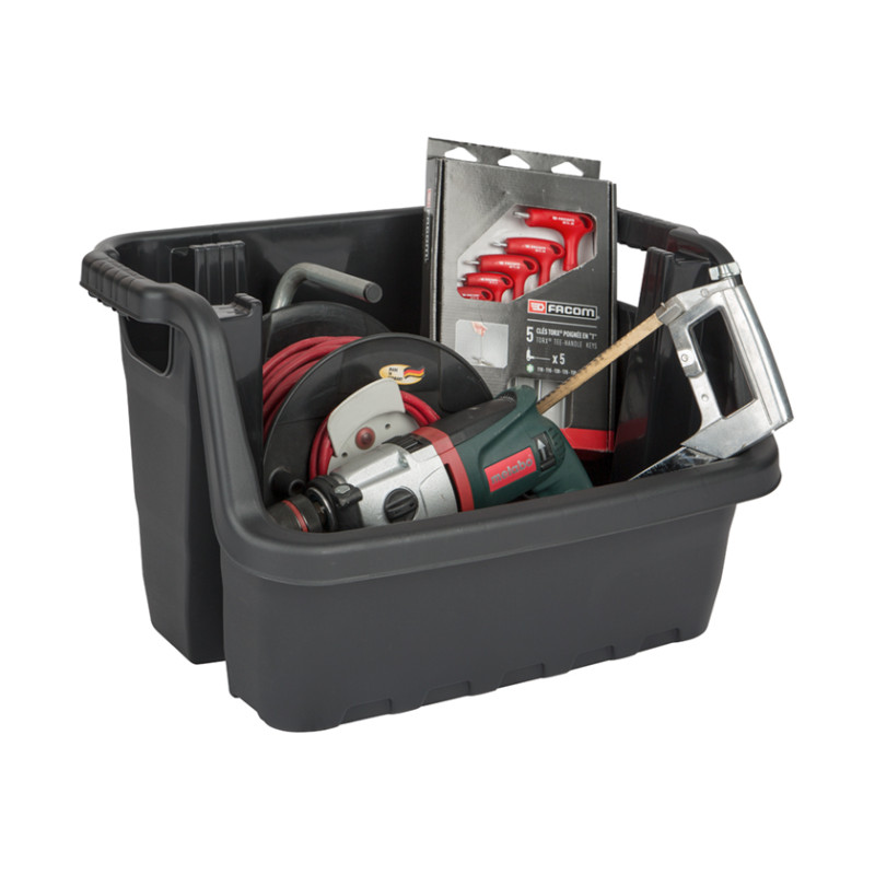 box à empiler Heavy Duty plastique noir PRACTO HOME box à empiler Heavy Duty plastique noir PRACTO HOME