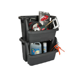 box à empiler Heavy Duty plastique noir PRACTO HOME box à empiler Heavy Duty plastique noir PRACTO HOME