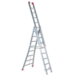 Echelle coulissante industrielle 3 x 12 échelons ESCALO